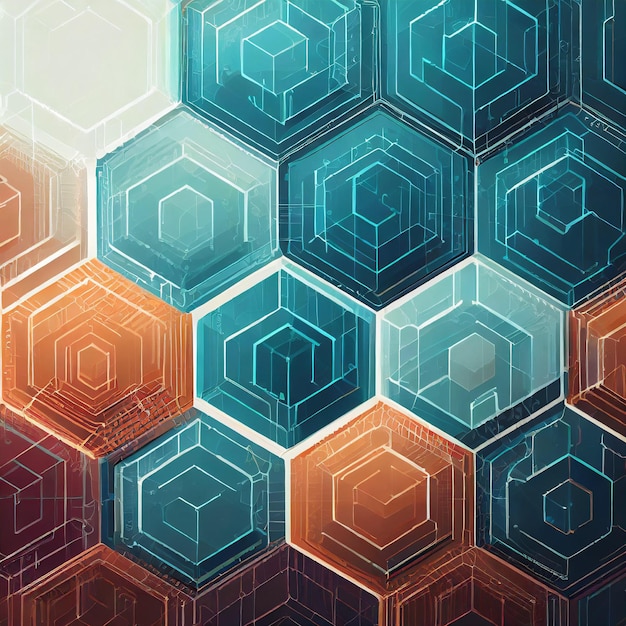 Hexagons pattern Geometric abstract background with simple hexagonal elements Medical technology