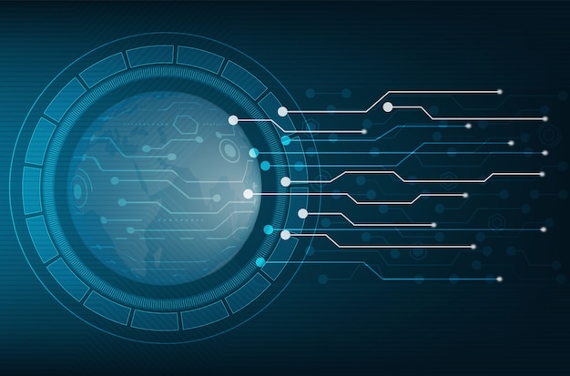 Circuito di sfondo hi tech fondo blu di tecnologia del fondo di concetto