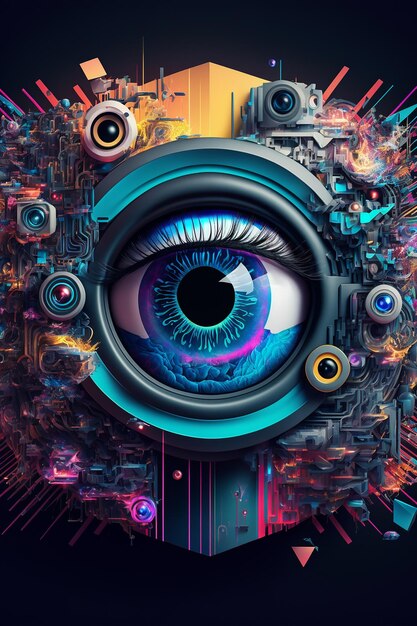 Hi-tech big beautiful eye