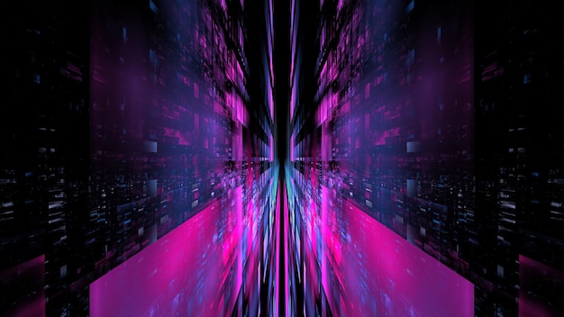hi tech digital interior abstract data center server business technology blured polygonal geometric space 3d render