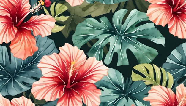 Hibiscus floral pattern