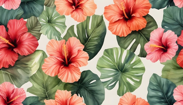 Hibiscus floral pattern