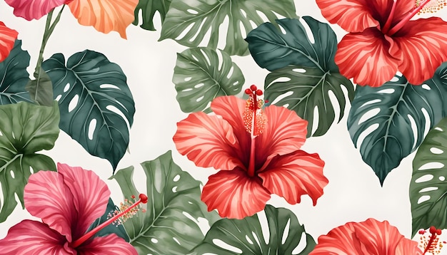 Hibiscus floral pattern