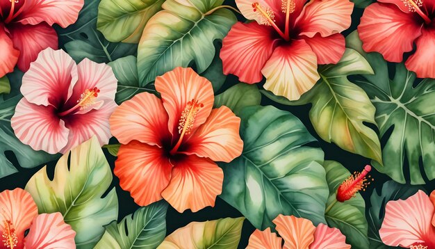 Hibiscus floral pattern