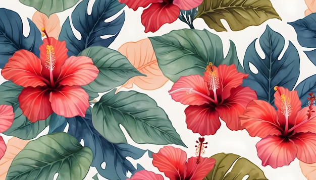 Hibiscus floral pattern