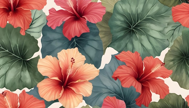 Hibiscus floral pattern