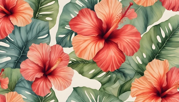 Hibiscus floral pattern