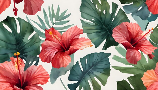 Hibiscus floral pattern