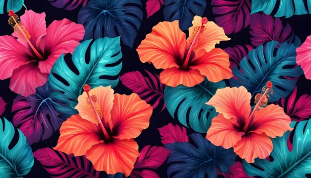 Hibiscus floral pattern