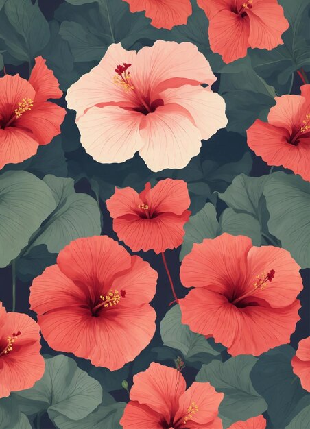 Hibiscus floral pattern