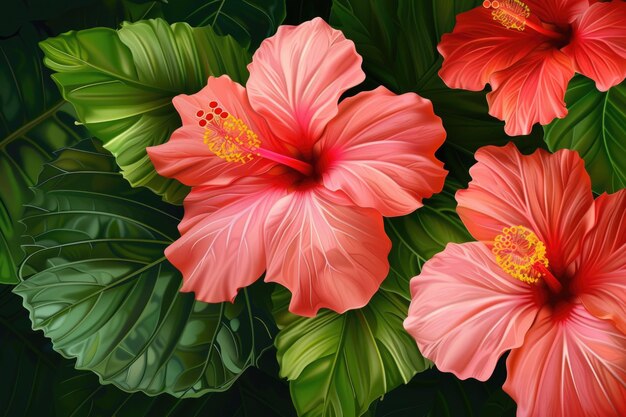 Photo hibiscus flower background hawaiian patterns