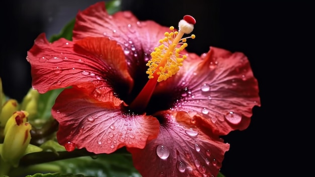 Hibiscus Flower Beautifully Bloomed Generative AI