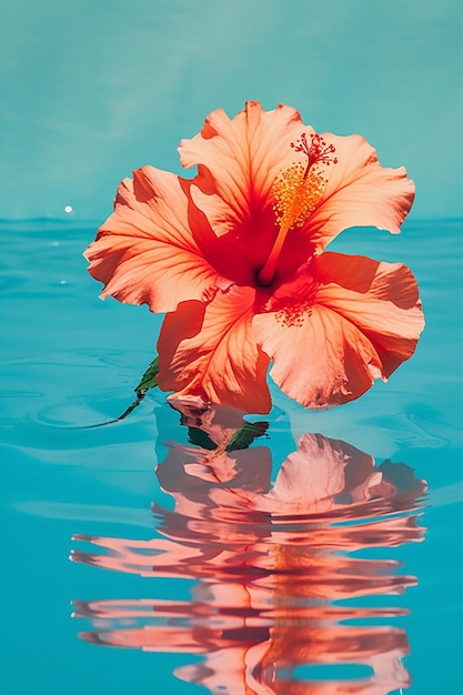 Foto acqua di natura fiore di ibisco