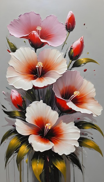 Hibiscus Flower Oil Painting