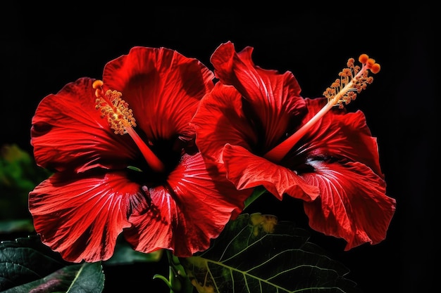 A hibiscus flower with a dark background