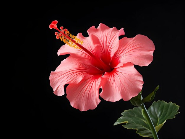 Foto fiore di hibiscus rosa sullo sfondo dello studio singolo fiore di hibiscus rosa belle immagini di fiori