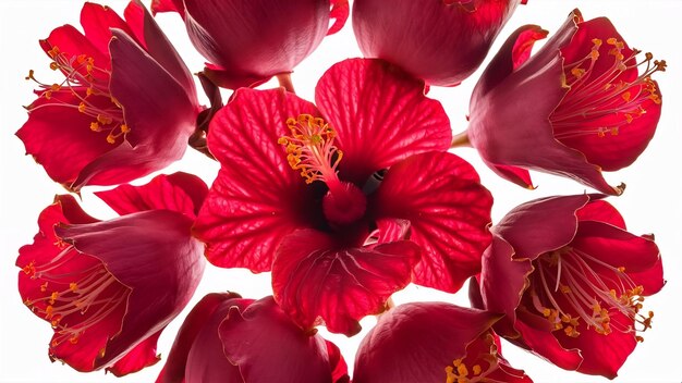 Hibiscus sabdariffa or roselle fruits isolated on white background