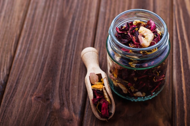 Hibiscus tea with dried fruit