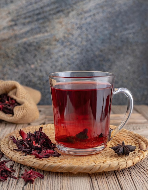 Foto hibiscus thee gezonde drank