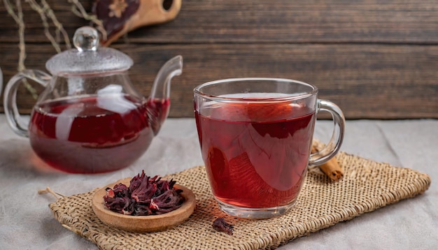 Foto hibiscus thee gezonde drank