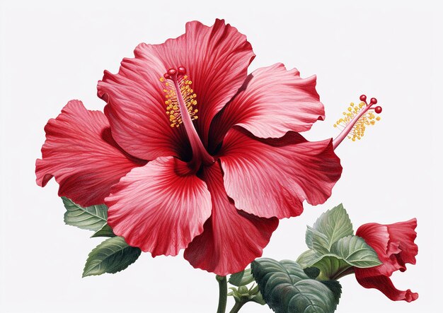 A Hibiscus on a white background