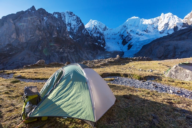 Hicker's tent in the mountains