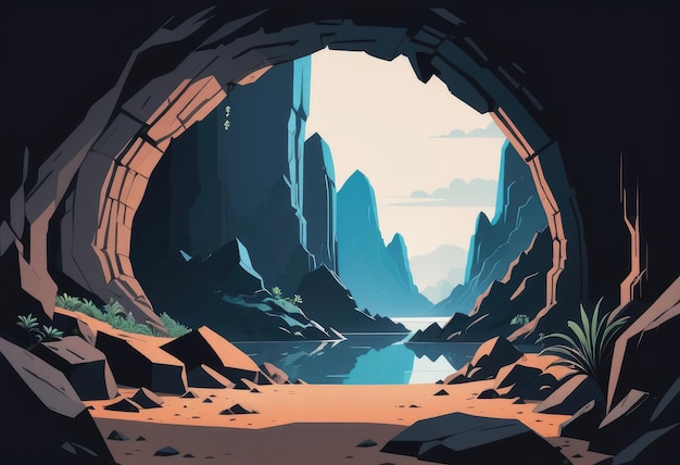 A hidden cave entrance leading to an underground world