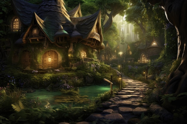 Hidden Elf Village in Enchanted Woods