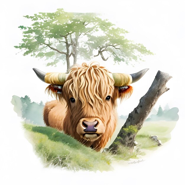 Photo hidden highland cows clipart