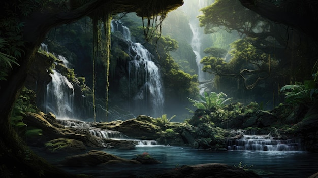 Hidden Jungle Waterfall