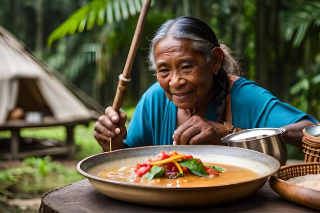 Photo a hidden village in the rainforest