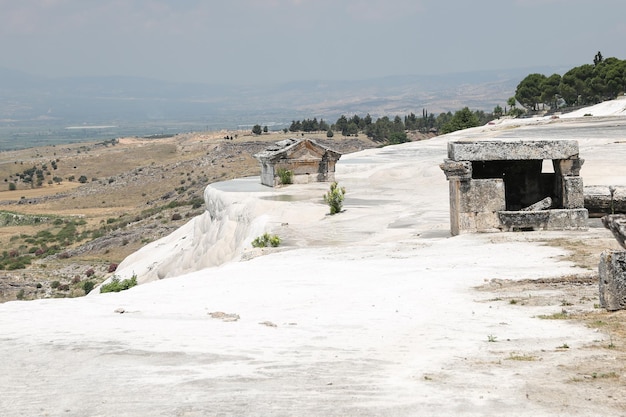 Hierapolis antique tomb in Pamukkale Turkey