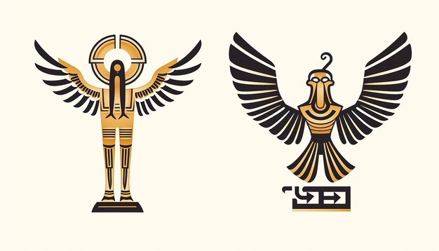 Hieroglyf cryto prehistorisch logo ontwerp Egyptische kunstgeschiedenis