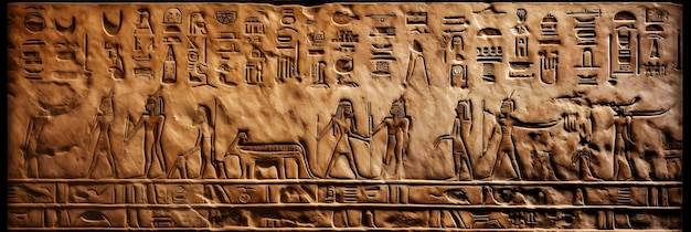 Hieroglyphics on a wall egyptian pyramids generative AI