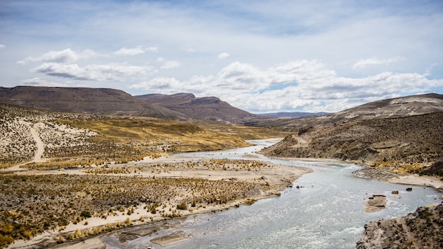 High altitude Andean landscape with dramatic sky