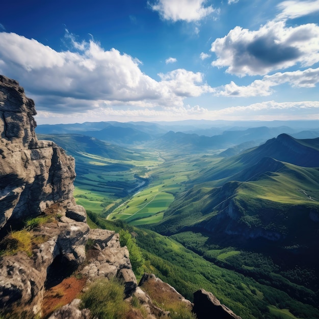 高層美山山頂風景生成AI