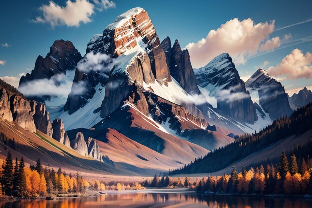 High altitude mountain peak snow mountain peak background wallpaper illustration nature landscape