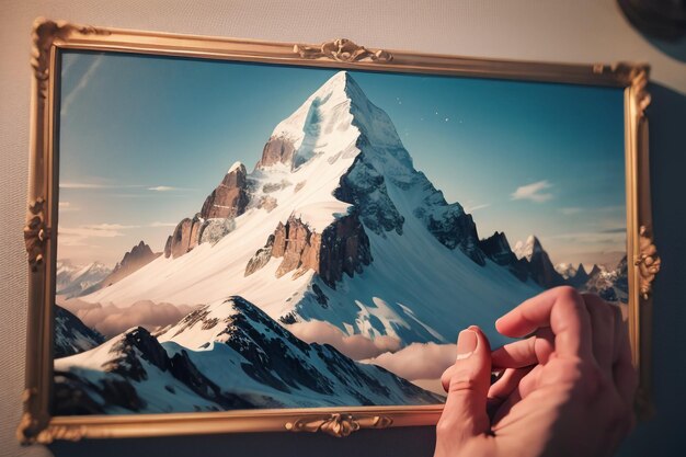Foto picco di montagna ad alta quota picco di montagna di neve sfondo wallpaper illustrazione natura paesaggio