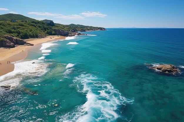 high angle aerial view of the calm sea professional photography