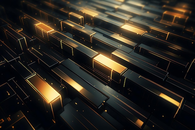 High angle aesthetic wallpaper with gold bars