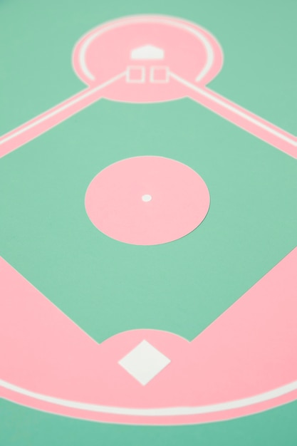 High angle baseball field minimal still life