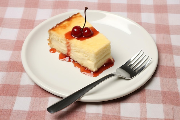 Photo high angle of cake slice with tea pot