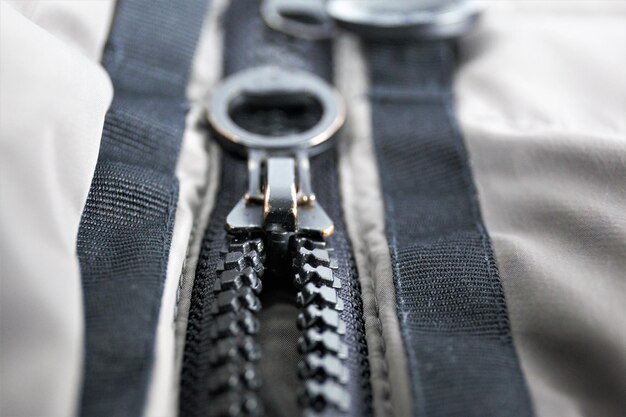 Photo high angle close-up of zipper bag