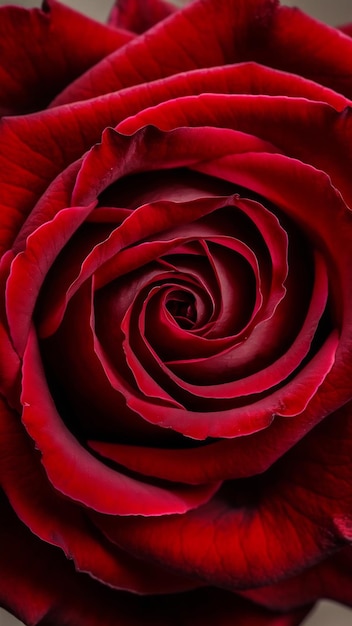 High angle closeup shot of a magnificent red rose