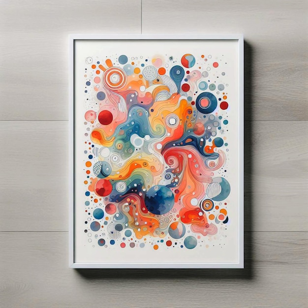 High angle of colorful aquarelle with copy space