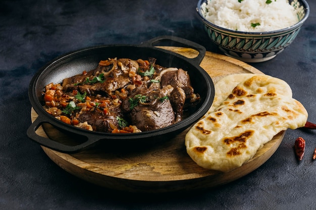 High angle delicious pakistani dish