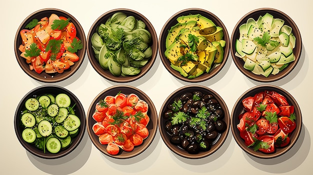 Foto ciotola di cibo vegetariano delizioso ad alto angolo
