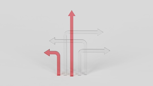 Photo high angle of growth statistics presentation with arrows