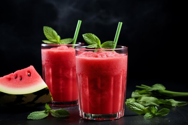 High angle healthy watermelon juice