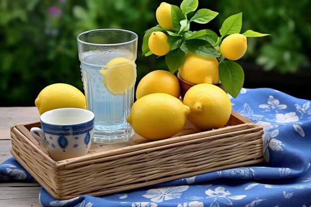 Foto angolo alto di succo di lime in bicchiere con spazio di copia